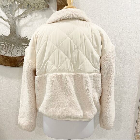 NWT Anthropologie Skye Sherpa Fleece Teddy Jacket Creme Ivory Large - Picture 6 of 10